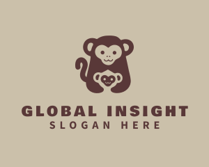 Animal Shelter - Brown Monkey Baby logo design