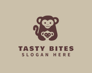 Kiddie - Brown Monkey Baby logo design