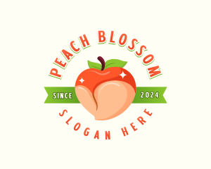 Peach Butt Fruit logo design