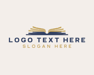 Textbook - Book Learning Library logo design