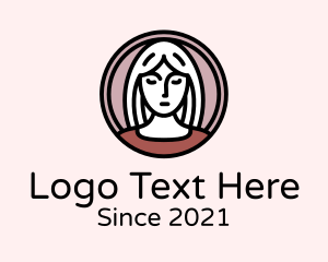 Old School - Monoline Relaxed Lady logo design