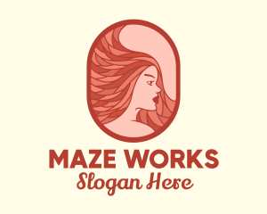 Red Hair Woman logo design