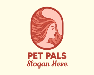 Red Hair Woman logo design