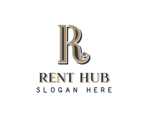 Stylish Luxury Business Letter R logo design