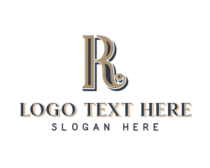 Vintage - Stylish Luxury Business Letter R logo design