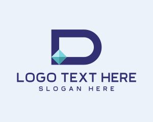 Digital Marketing - Diamond Company Letter D logo design