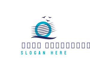 Ocean - Beach Trip Letter Q logo design