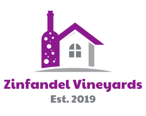 Violet Wine Bottle House logo design