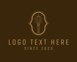 Pastry Chef - Kitchen Whisk Idea logo design