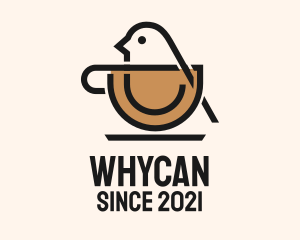 Passerine - Bird Coffee Cup logo design