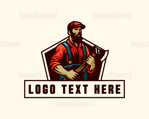 Woodcutting Lumberjack Axe Logo