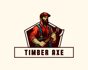 Woodcutting Lumberjack Axe logo design