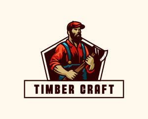 Woodcutting Lumberjack Axe logo design