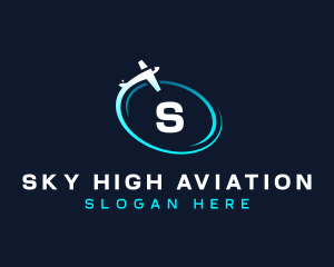 Plane Aviation Swoosh logo design