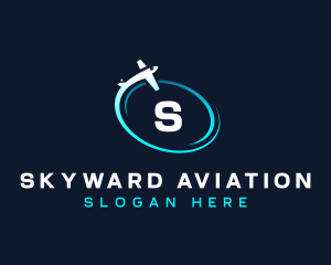 Plane Aviation Swoosh logo design