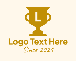 Championship - Golden Trophy Lettermark logo design