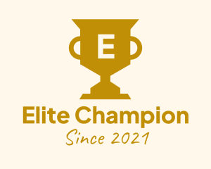 Champion - Golden Trophy Lettermark logo design