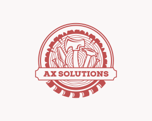 Ax - Log Woodworking Tools logo design