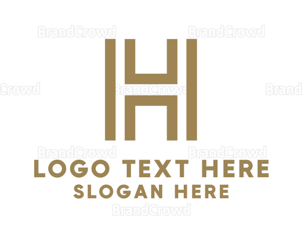 Golden Letter H Logo