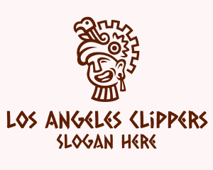 Mayan Man Bird Headdress Logo