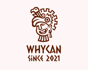 Ancient-tribe - Mayan Man Bird Headdress logo design