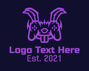 Twitch - Purple Bunny Controller logo design