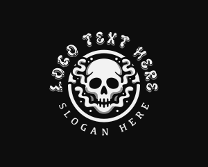 Smoking - Gothic Smoke Skull logo design
