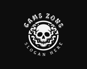 Gothic Smoke Skull logo design