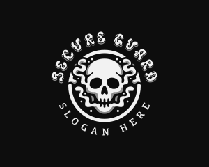 Smoke - Gothic Smoke Skull logo design