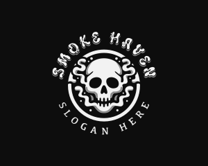 Smoke - Gothic Smoke Skull logo design