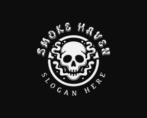 Gothic Smoke Skull logo design