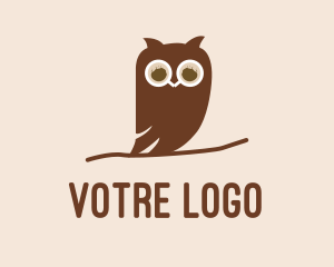 Latte - Brown Owl Bird Cafe logo design