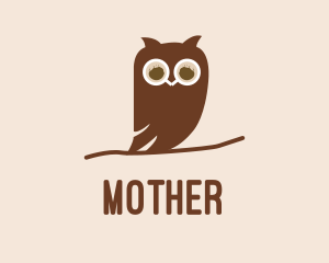 Caffeine - Brown Owl Bird Cafe logo design