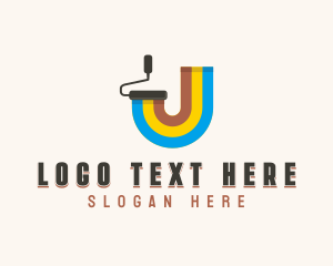 Painter - Paint Roller Painter Letter J logo design