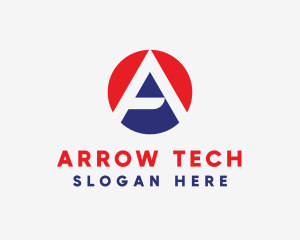 Modern Tech Circle Letter A logo design