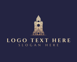 Cathedral - Gothic Cathedral Architecture logo design