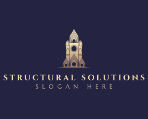 Structural - Gothic Cathedral Architecture logo design