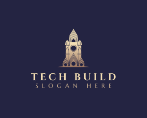 Infrastructure - Gothic Cathedral Architecture logo design