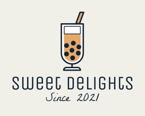 Boba Milk Tea Drink  logo design