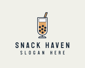 Boba Milk Tea Drink  logo design