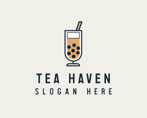 Boba Milk Tea Drink  logo design