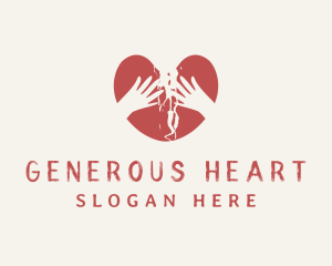 Broken Heart Hands logo design