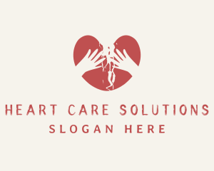 Broken Heart Hands logo design