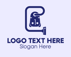 Cleaning - Purple Vacuum Cleaner logo design