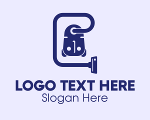 Cleaner - Purple Vacuum Cleaner logo design