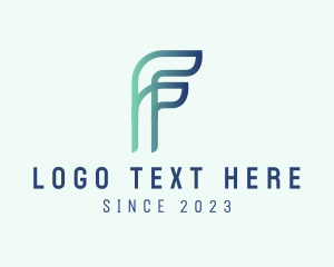 Ribbon - Modern 3D Cyber Letter F logo design