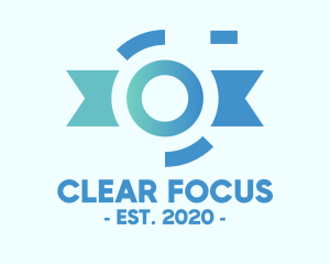 Focus - Blue Gradient Surveillance Lens logo design