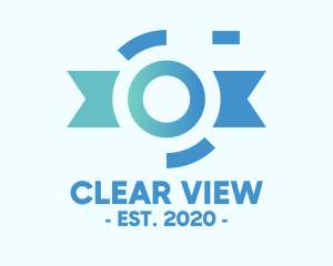 Blue Gradient Surveillance Lens logo design