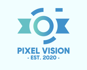 Visual - Blue Gradient Surveillance Lens logo design