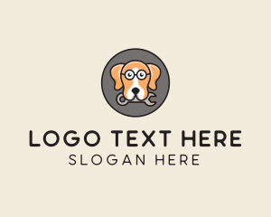 Beagle - Dog Wrench Mechanic logo design
